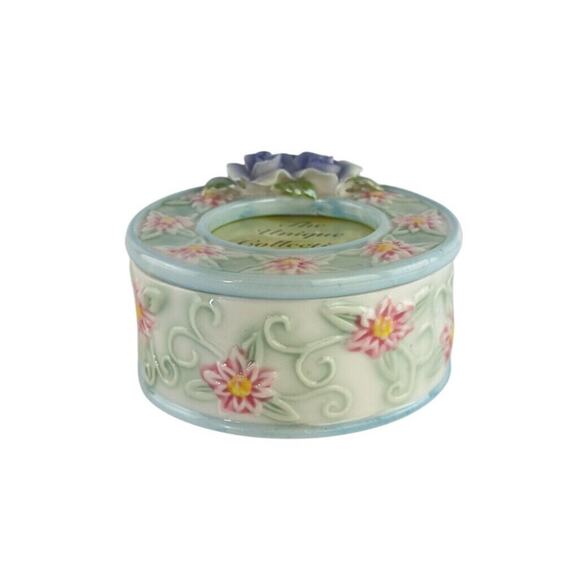 Vintage Porcelain Floral Trinket Box Photo Frame Capodimonte - Picture 7 of 16